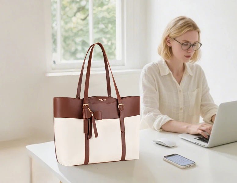 PU Leather Laptop Tote – Women’s Work Bag - Image 13