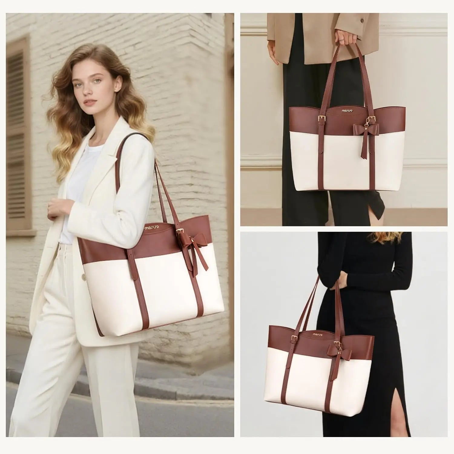 PU Leather Laptop Tote – Women’s Work Bag - Image 2