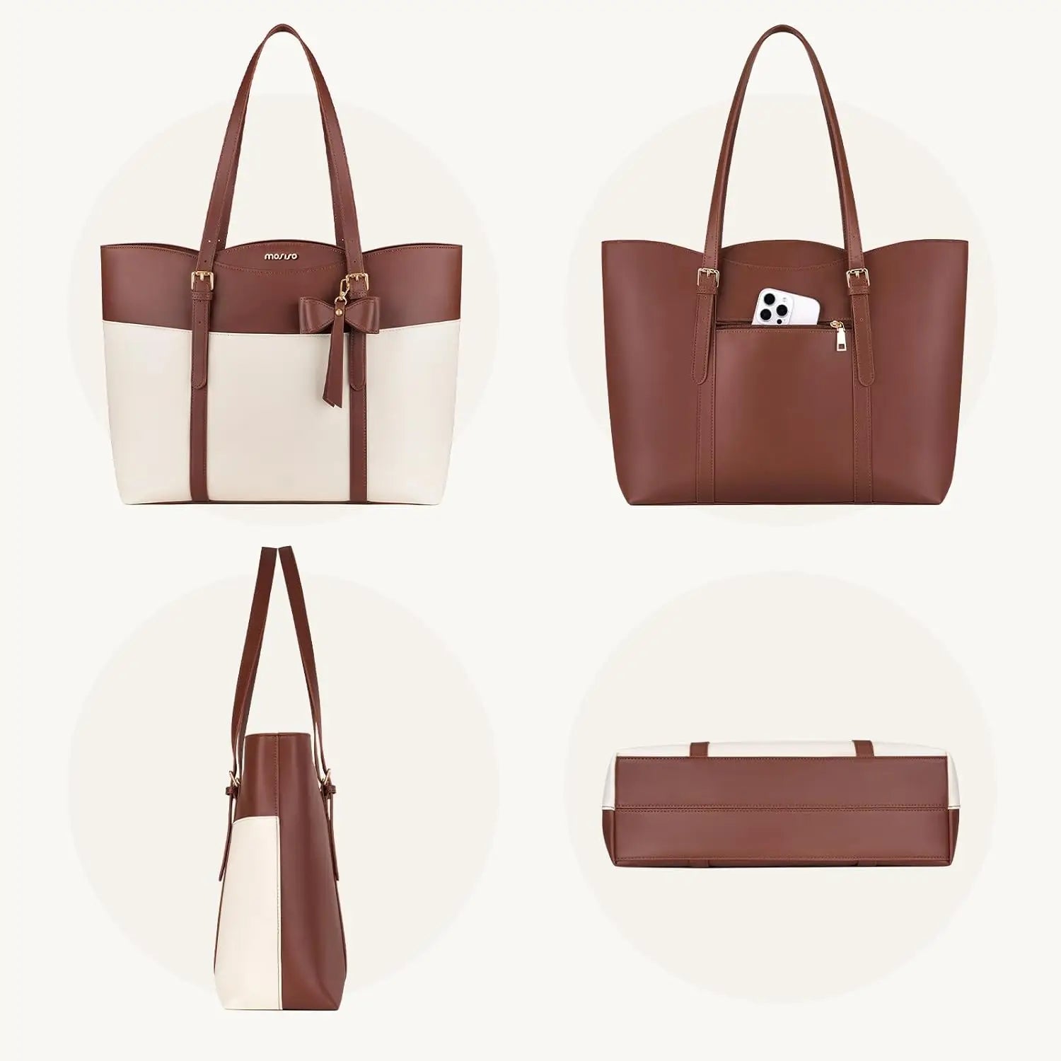 PU Leather Laptop Tote – Women’s Work Bag - Image 6