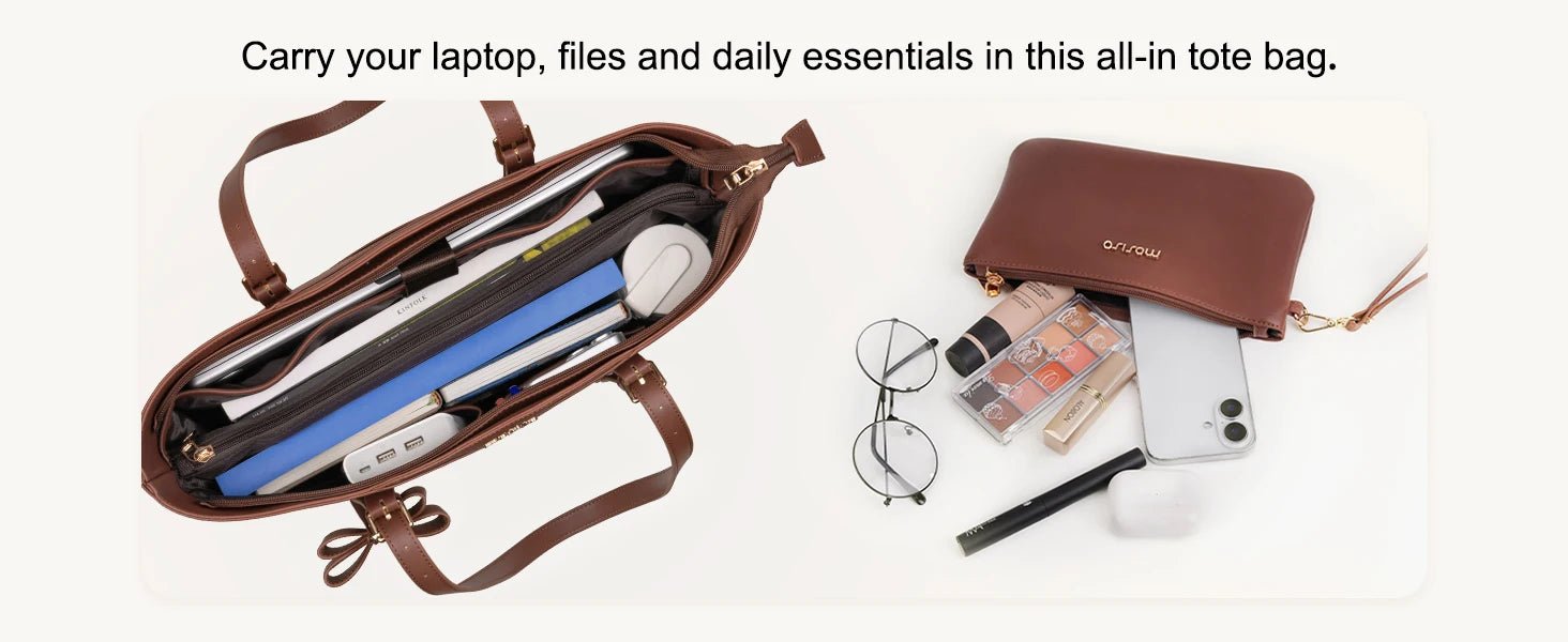 PU Leather Laptop Tote – Women’s Work Bag - Image 16